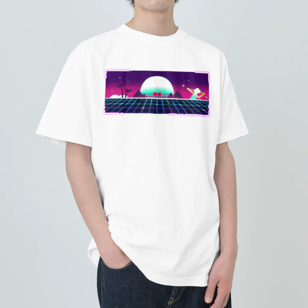 いちぼ君のお店のICHIBO-SynthWave Heavyweight T-Shirt