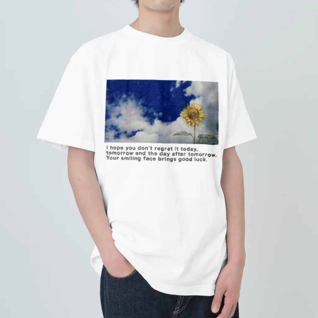 yuu all rightの〝空とひまわり〟向日葵 ヘビーウェイトTシャツ