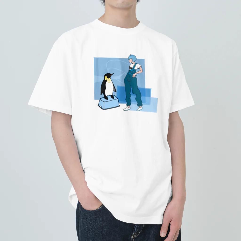 空飛ぶ眼鏡のぺんぎん Heavyweight T-Shirt