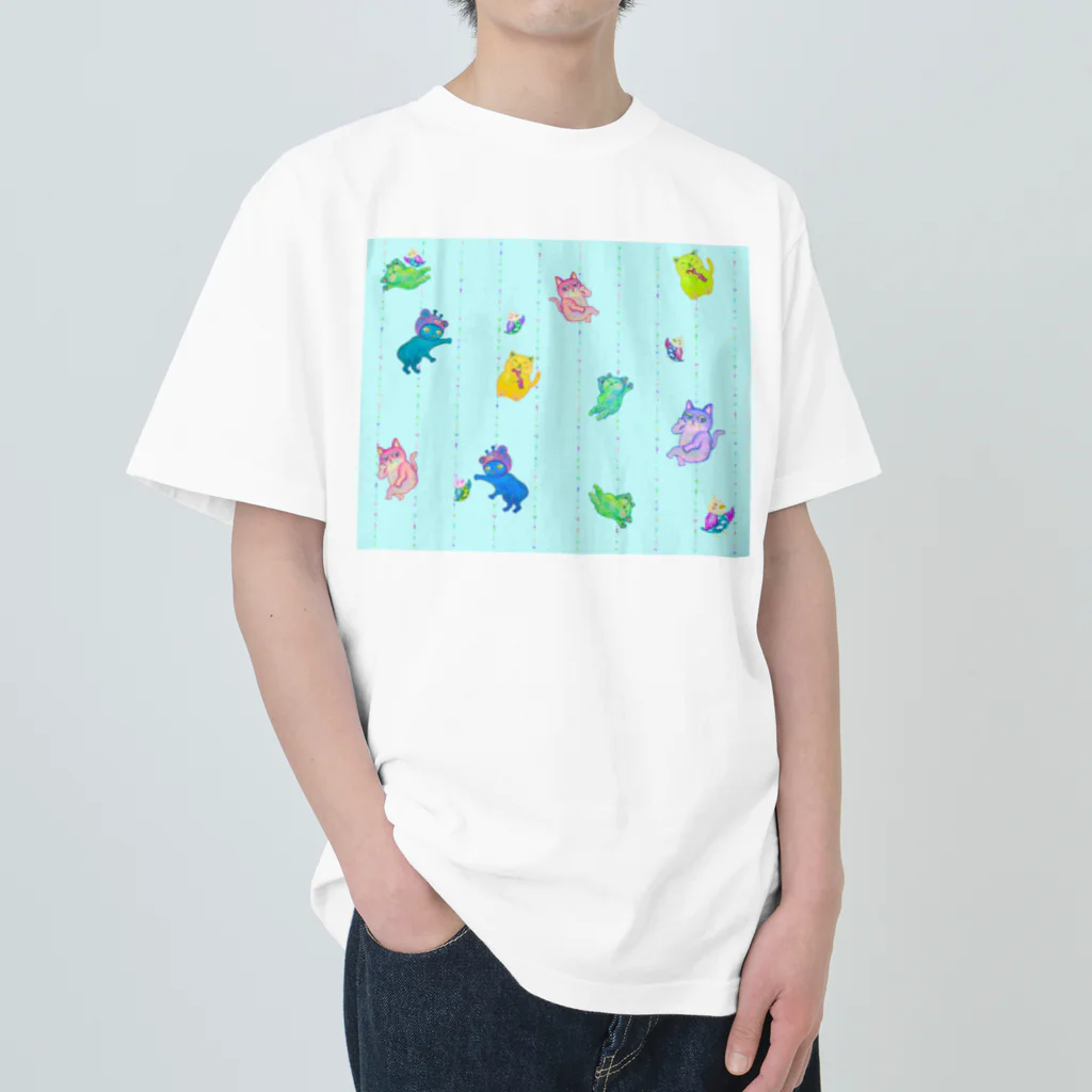 char pottery のトリねこパーティー Heavyweight T-Shirt