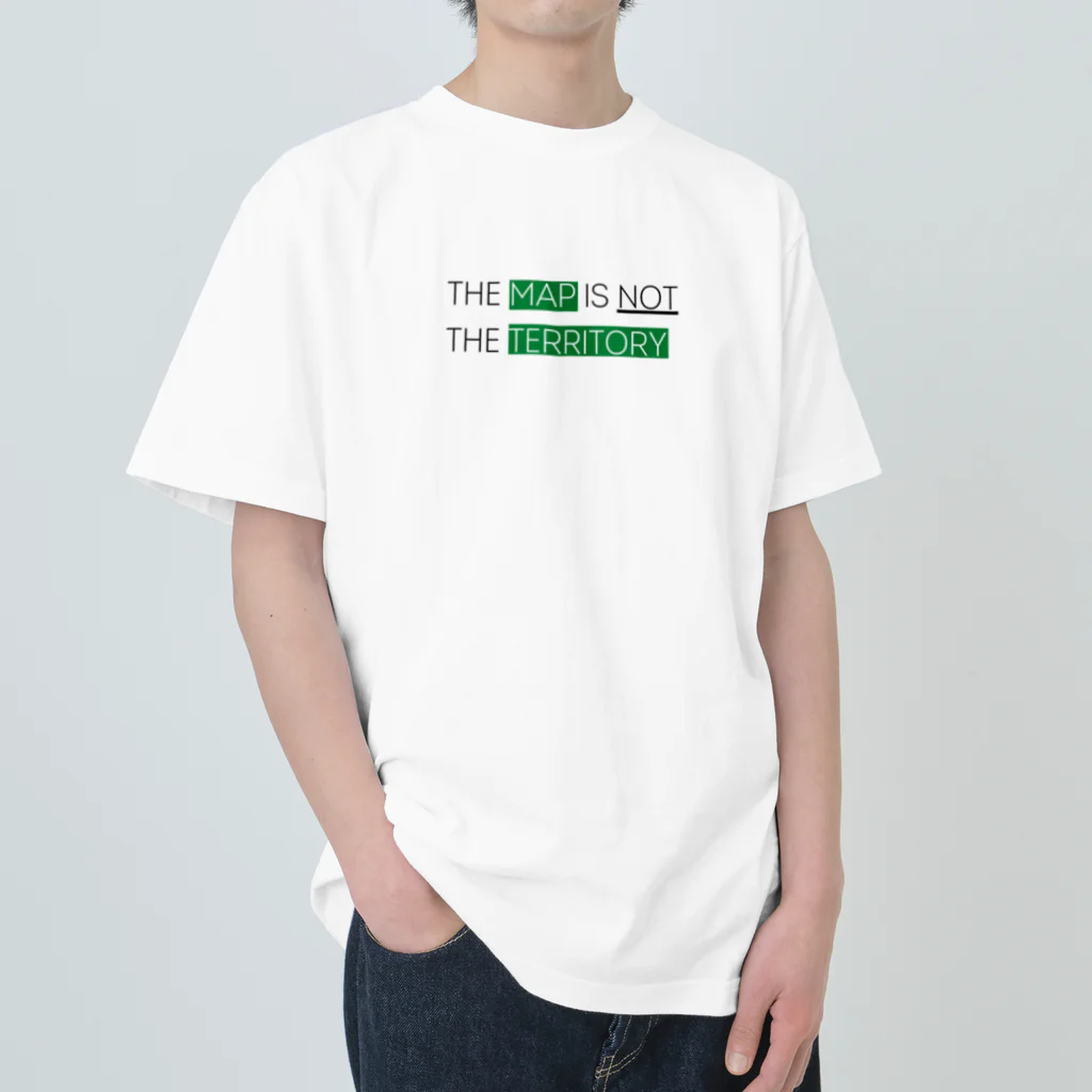 There will be answers.（つんパンダ）オンラインショップのTHE MAP IS NOT THE TERRITORY Heavyweight T-Shirt