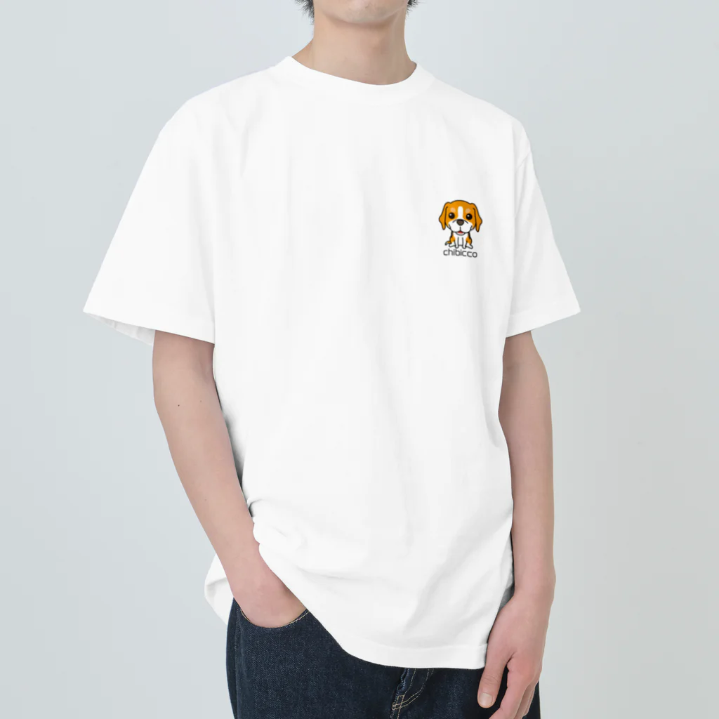 KAORIN’s TV 【ちびっこ】のスマイルビーグル chibicco (黒文字) Heavyweight T-Shirt