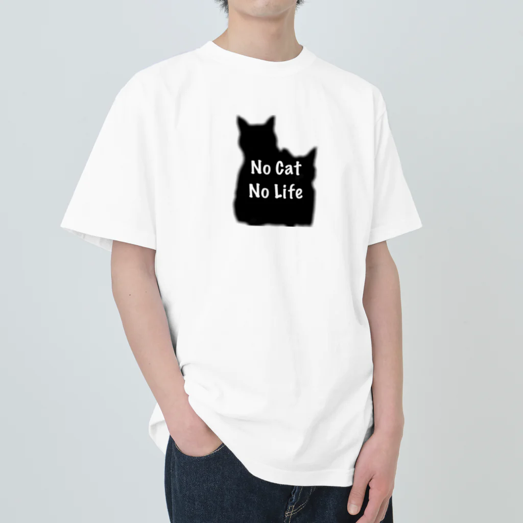 たんぽぽの家のNo Cat No Life ヘビーウェイトTシャツ