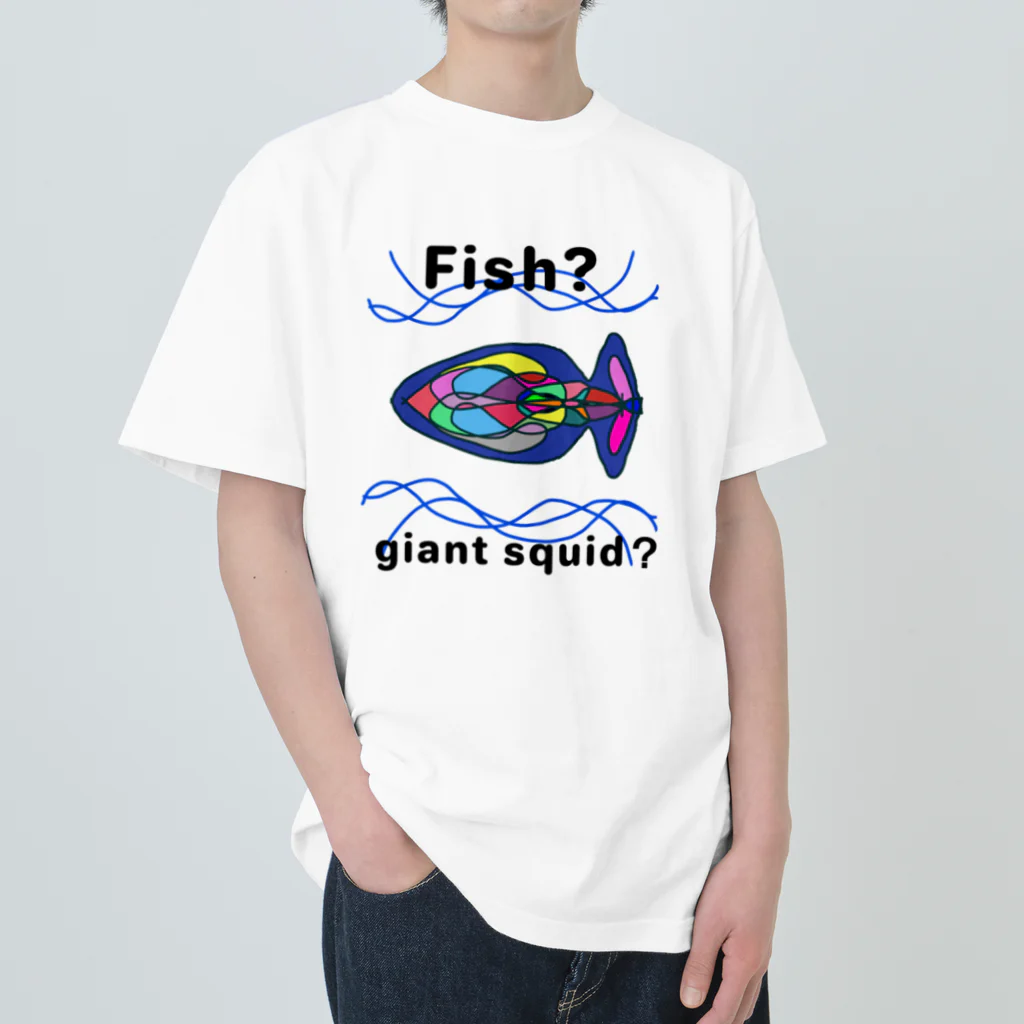 Future Starry Skyのfish?giant squid? ヘビーウェイトTシャツ