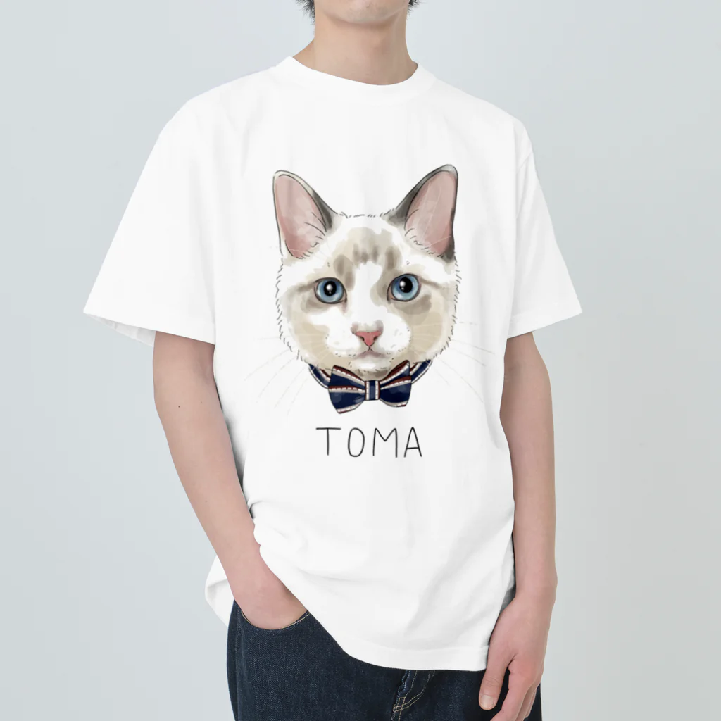 みきぞーん｜保護猫 ミッキー画伯と肉球とおともだちのtoma ヘビーウェイトTシャツ