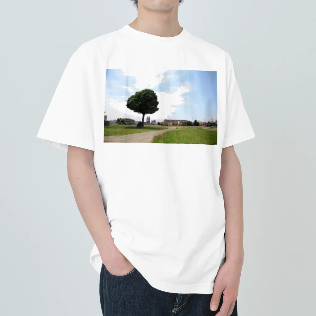 けやきのみらいの大けやきと道（写真） Heavyweight T-Shirt