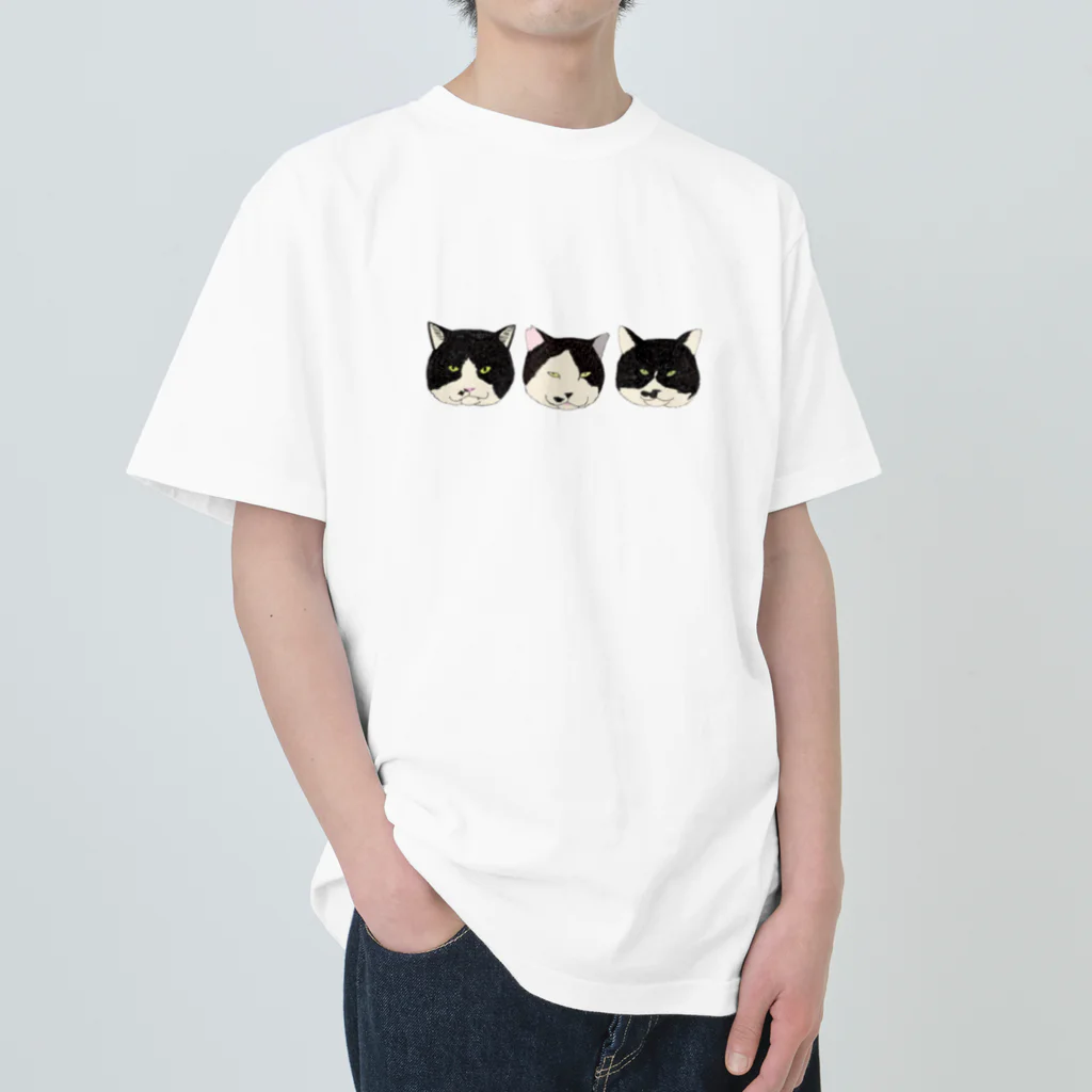 ポップコーンジャンプのTEAMほくろ猫 Heavyweight T-Shirt