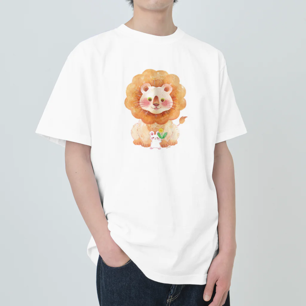 Yukie Shiratori (しらとり ゆきえ)のライオン君とネズミ君 Heavyweight T-Shirt