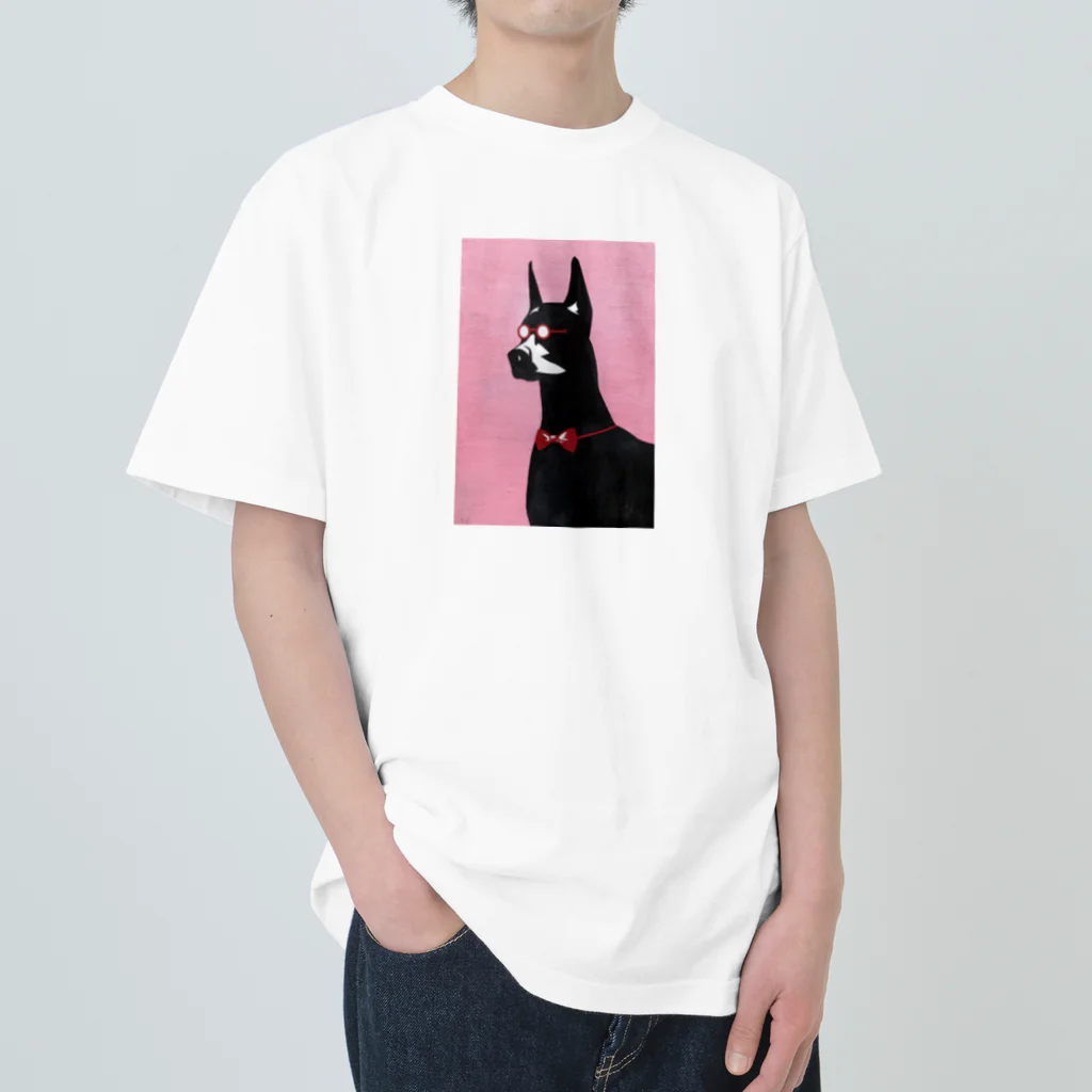 irosocagoodsの紳士なドーベルマン Heavyweight T-Shirt