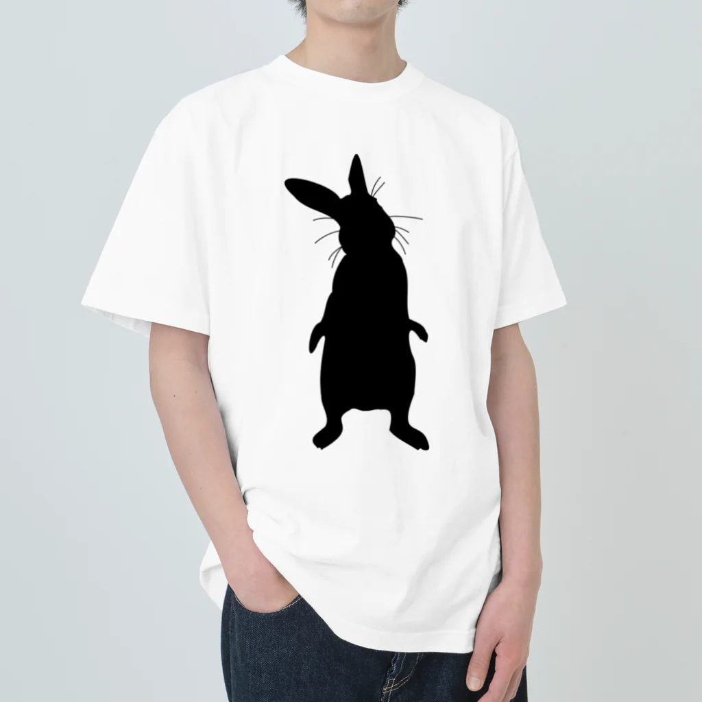 AngelRabbitsの立ち尽くすうさぎ ヘビーウェイトTシャツ