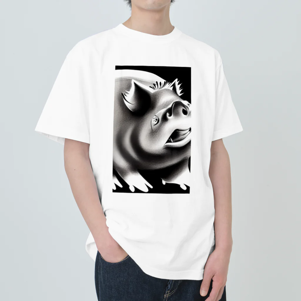 かんづめの驚愕の豚 Heavyweight T-Shirt