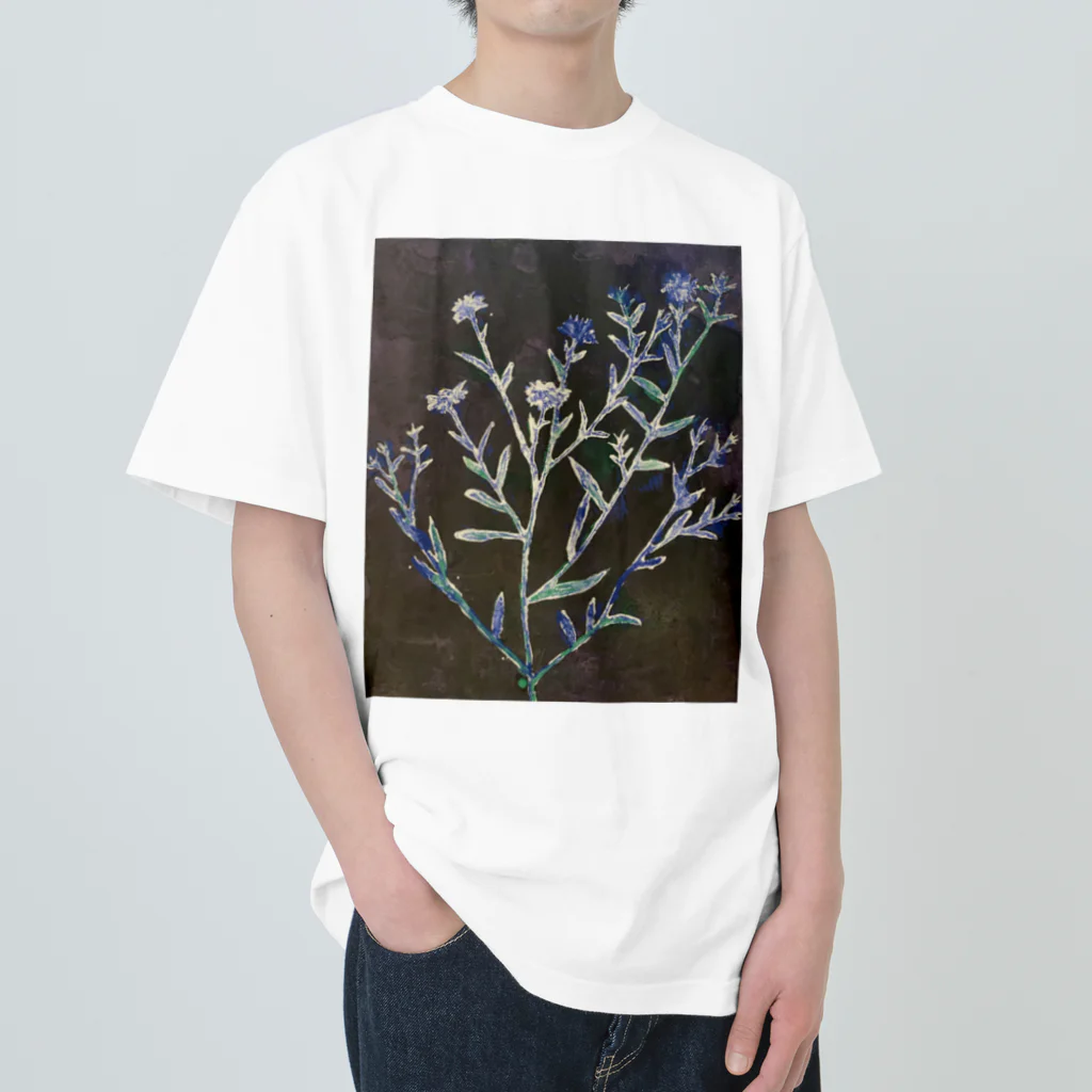 あおニャーマンの野菊 ヘビーウェイトTシャツ