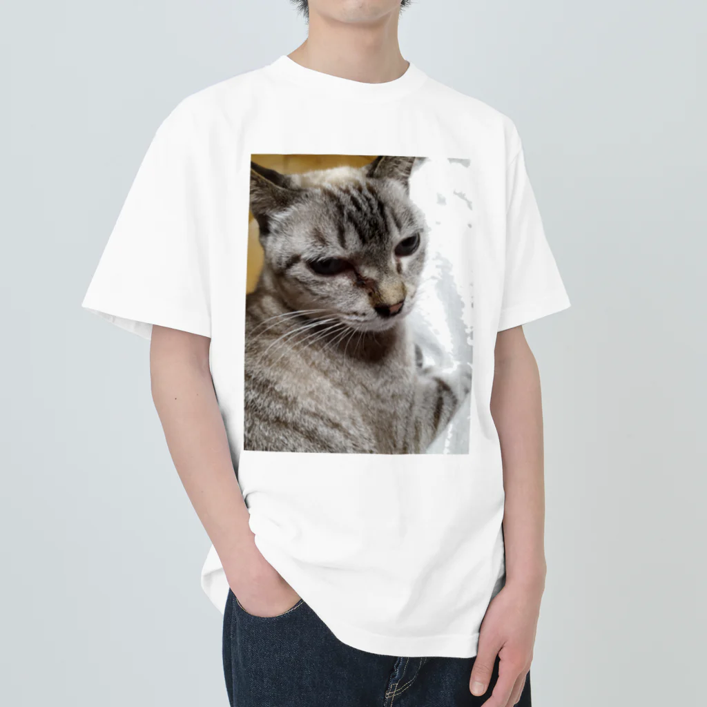 ねこの森でお散歩のさあ、モフりなさいよ。 Heavyweight T-Shirt