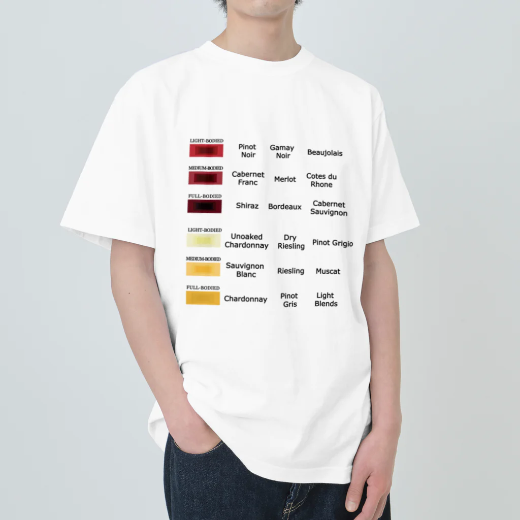 ヒロシオーバーダイブのワイン好きのためのカラーチャート（PART2) ヘビーウェイトTシャツ