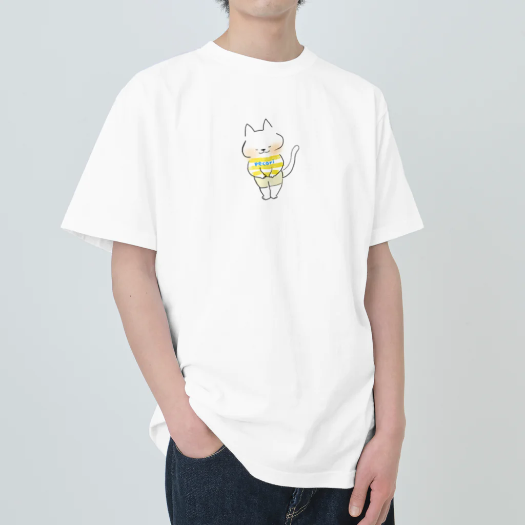 taiyakikoのぺこりねこ ヘビーウェイトTシャツ