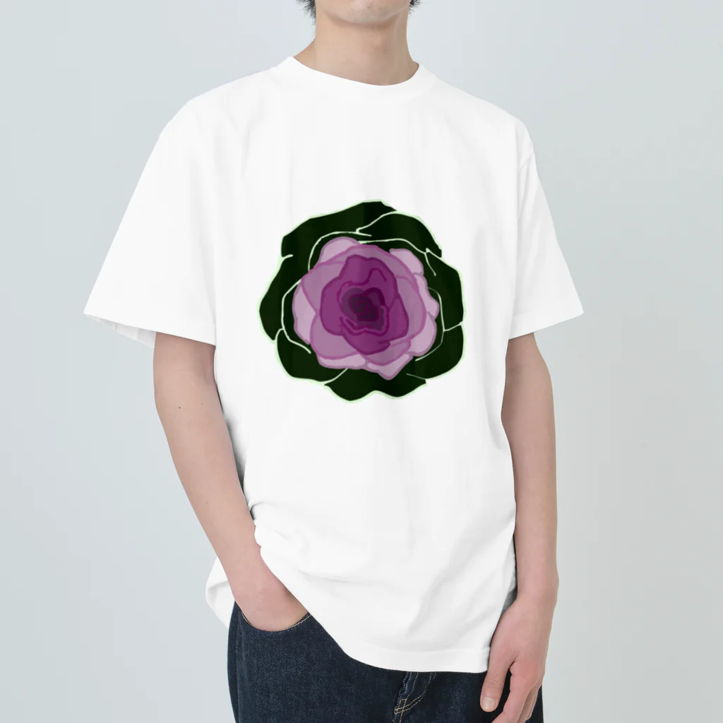 flower-flowersのflowering kale 1 Heavyweight T-Shirt