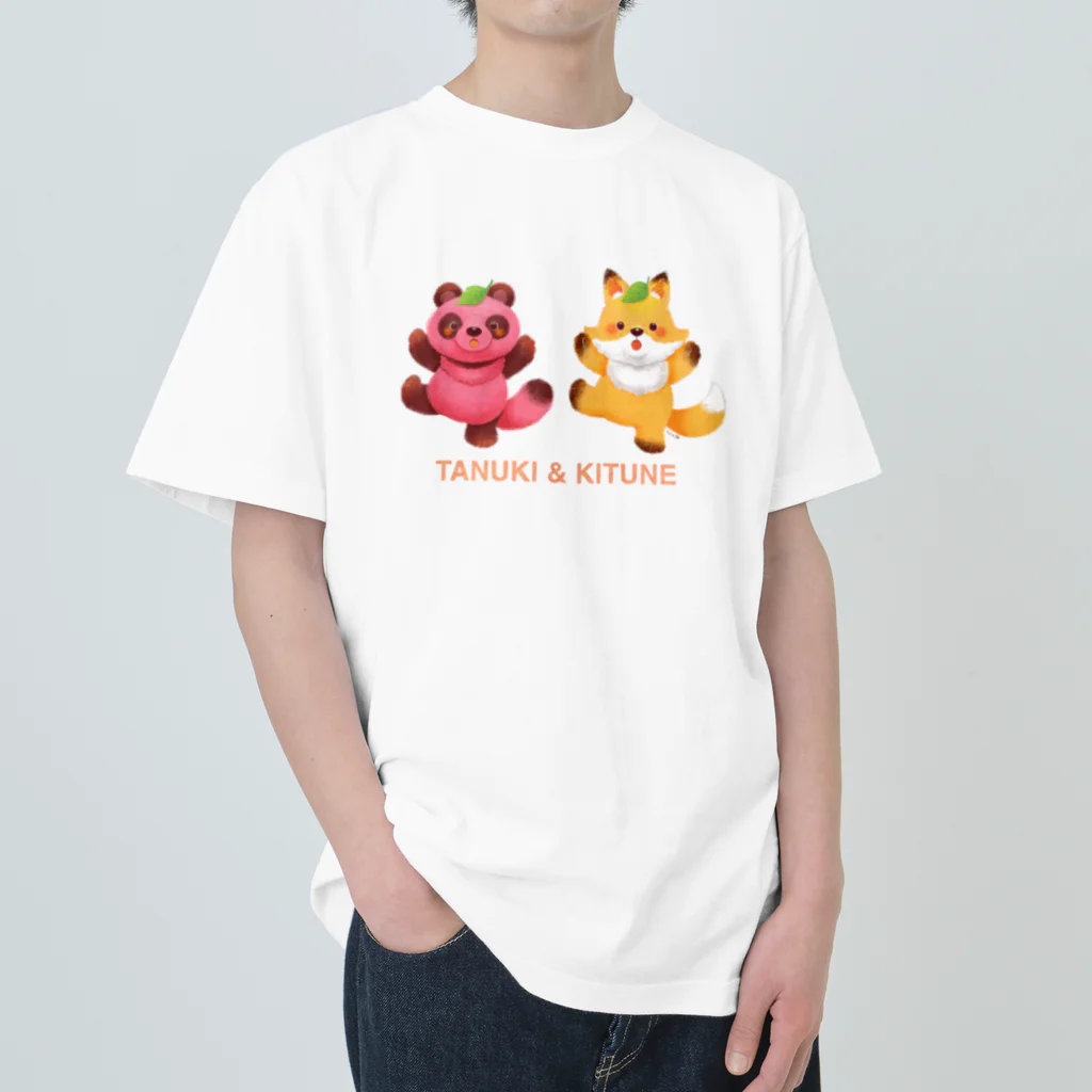 Yukie Shiratori (しらとり ゆきえ)の狸と狐 Heavyweight T-Shirt