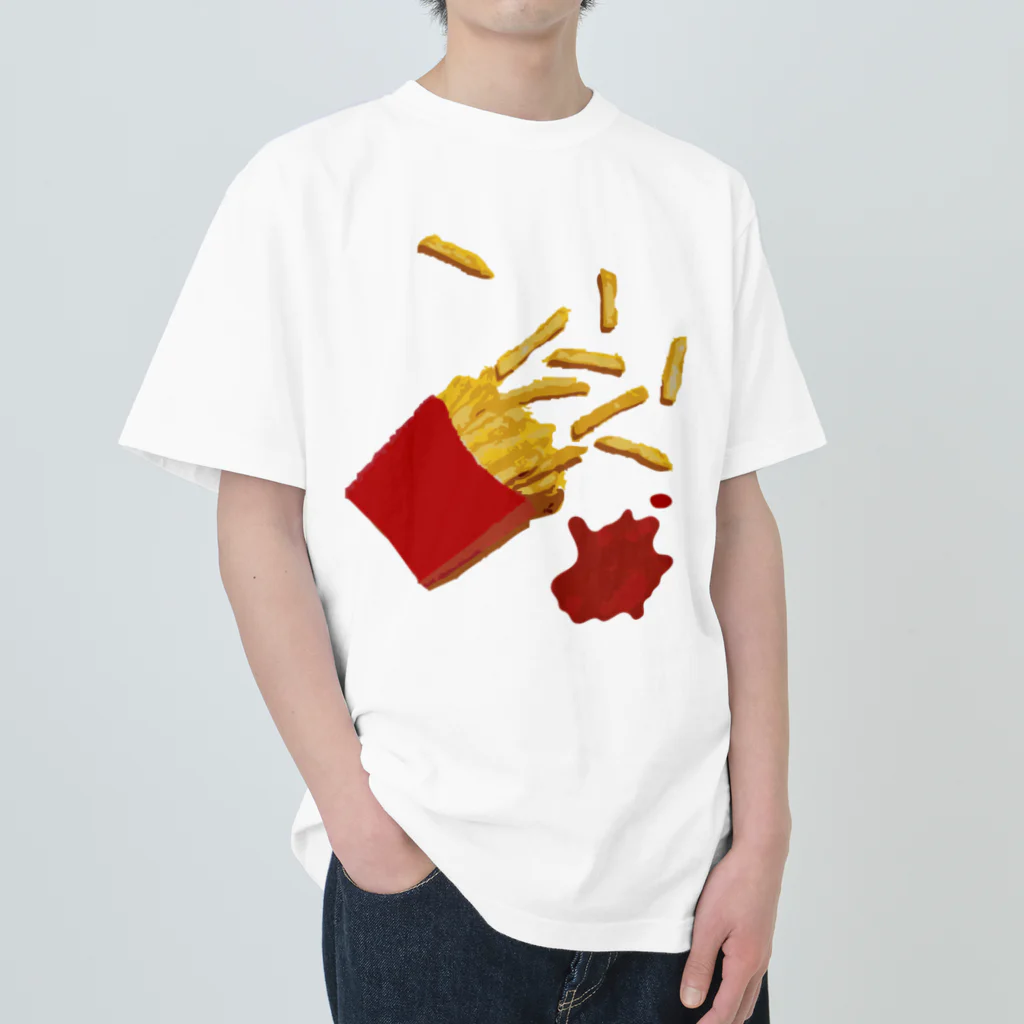 daddy-s_junkfoodsのfrench fries ヘビーウェイトTシャツ