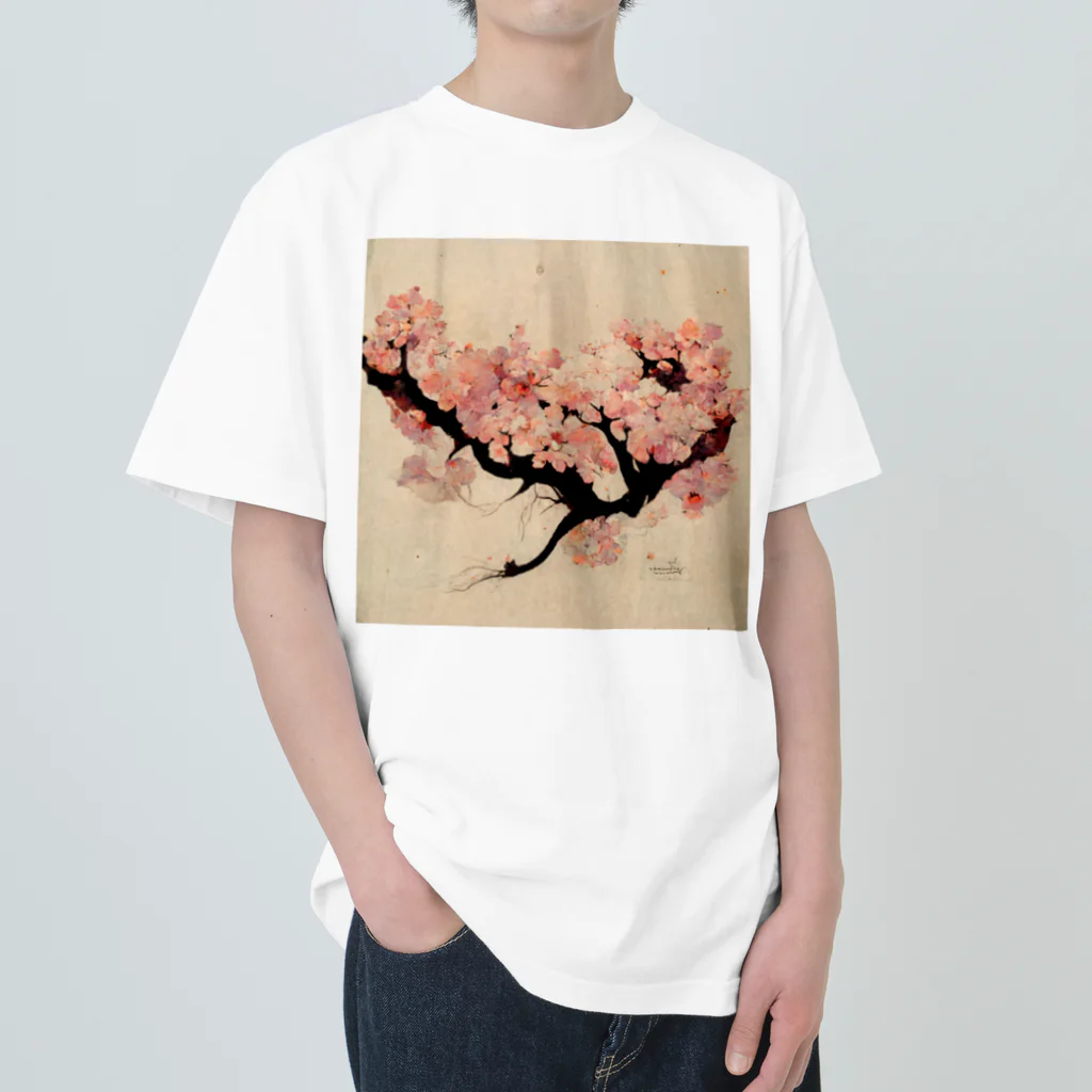 2024のAI「桜」Tシャツ（2） ヘビーウェイトTシャツ