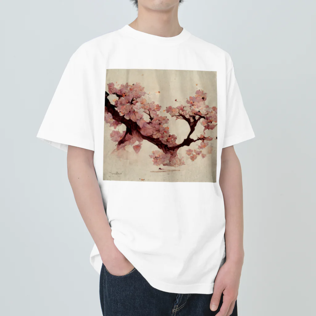 2024のAI「桜」Tシャツ（3） ヘビーウェイトTシャツ