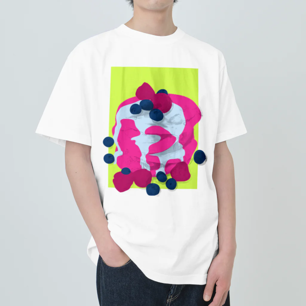 daddy-s_junkfoodsのPANCAKE-PINK Heavyweight T-Shirt