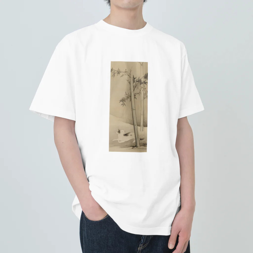 東洋古美術マニアの竹林の猫 ヘビーウェイトTシャツ