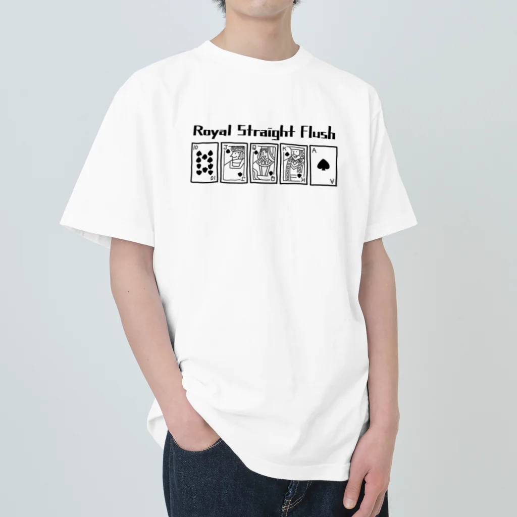 📦キマグレファクトリー📦のRoyal Straight Flush (ホワイト) Heavyweight T-Shirt