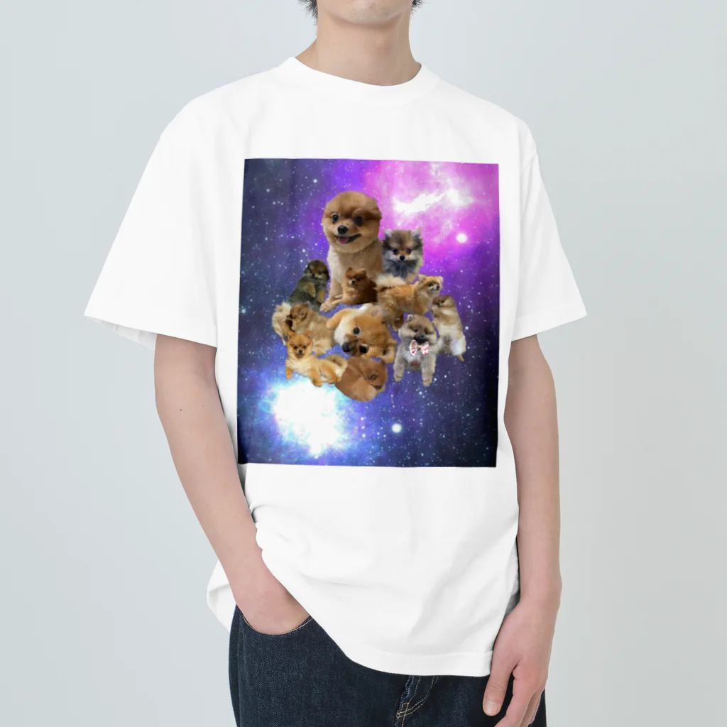 ポメラニアンやさんの宇宙犬 Heavyweight T-Shirt