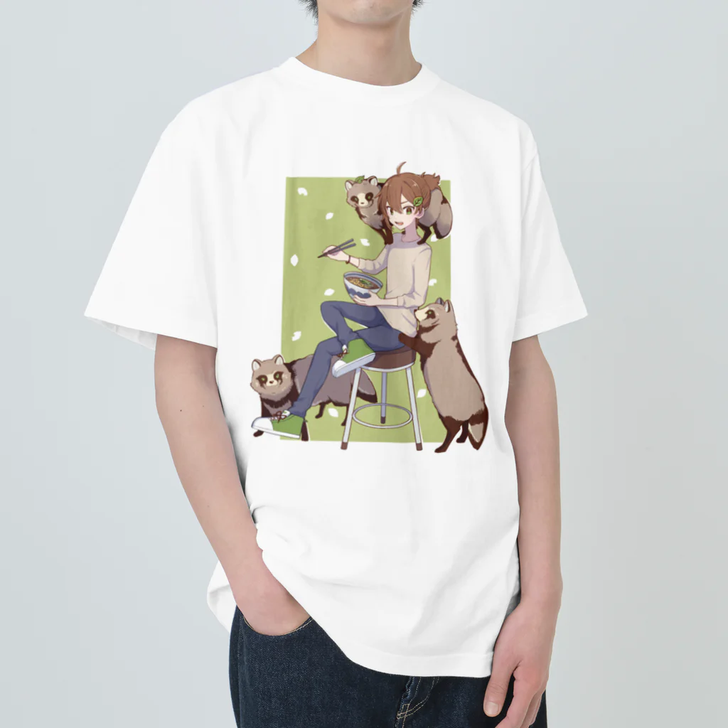 ぱすたてるかるぼのたぬき ヘビーウェイトTシャツ