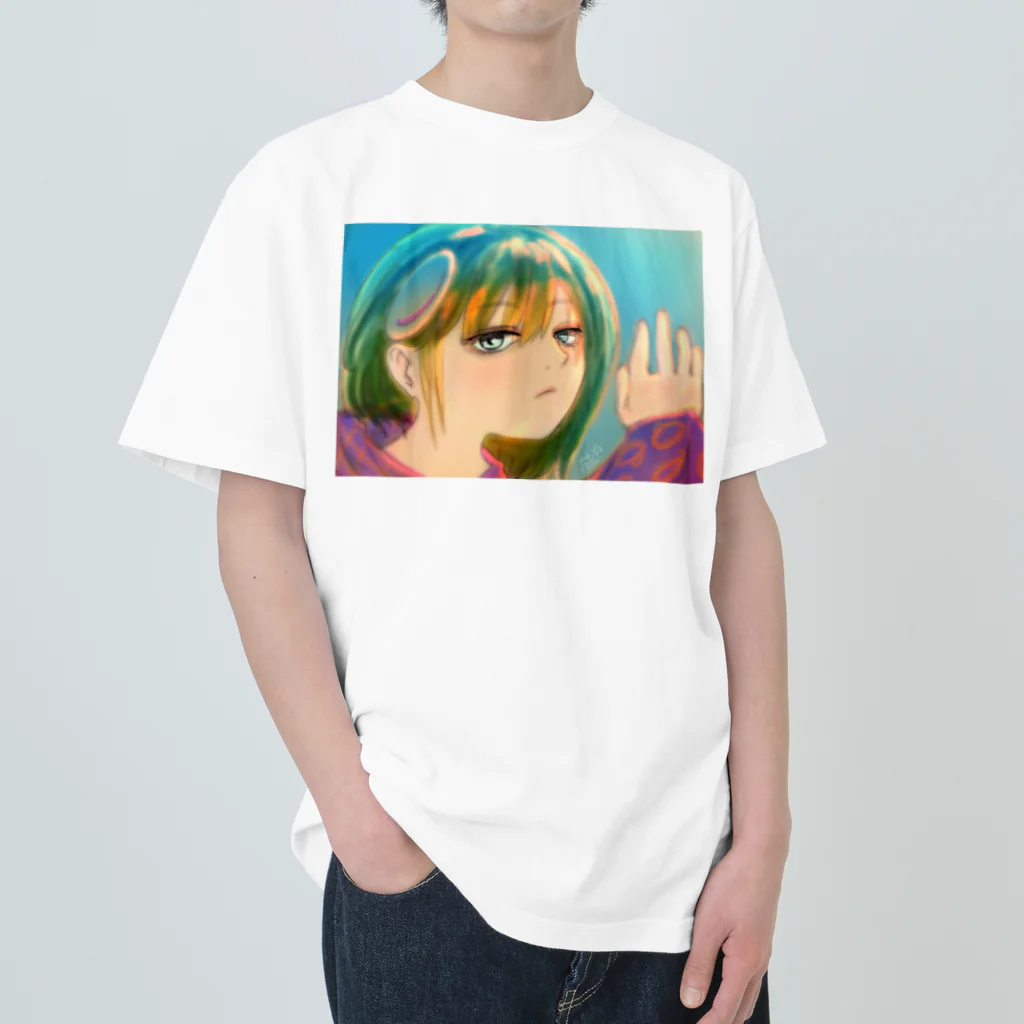 雪之丞ଳ⸒ ⸒の【くらげのくらー】道中のみどりさん Heavyweight T-Shirt