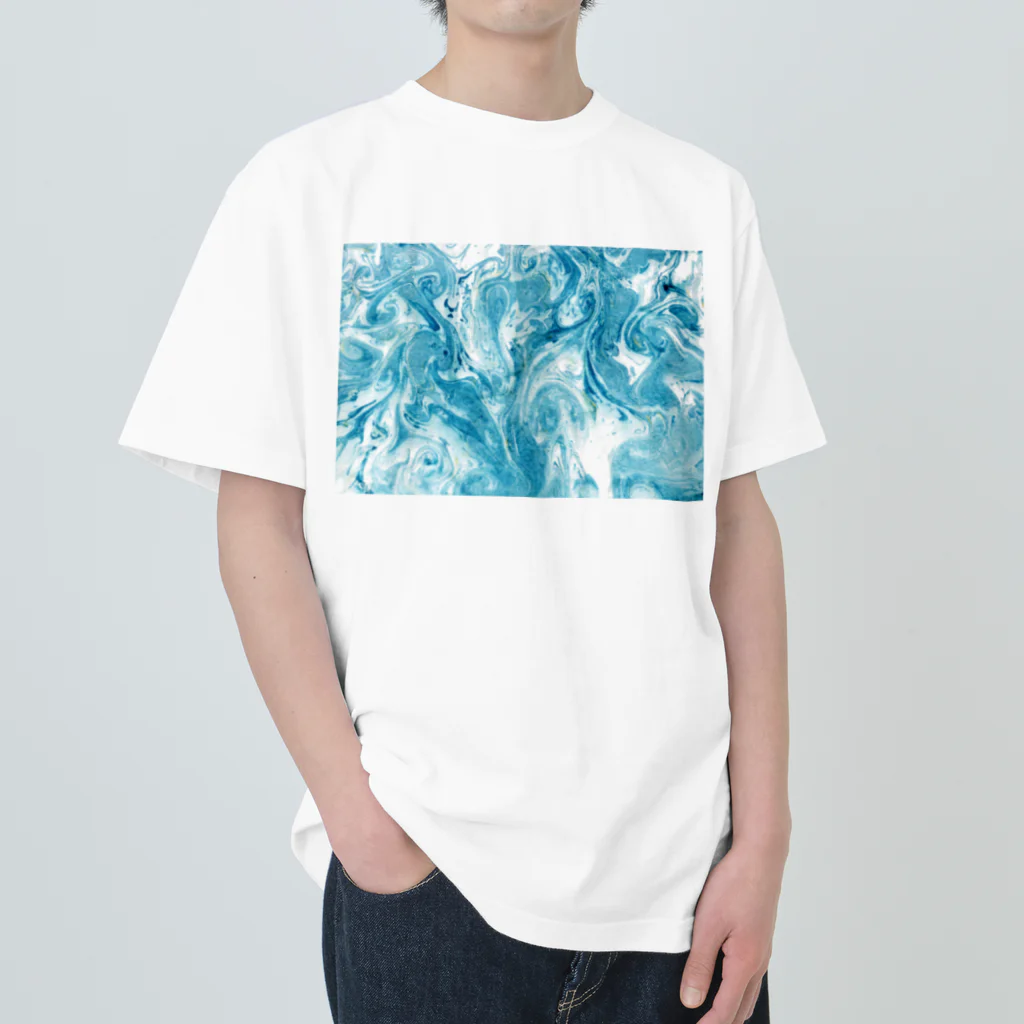 guruguのEbru　light blue ヘビーウェイトTシャツ