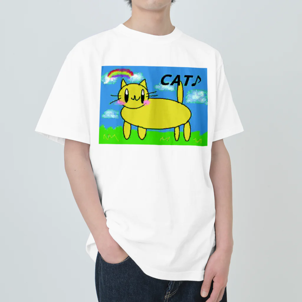 みにょ子の猫 ヘビーウェイトTシャツ