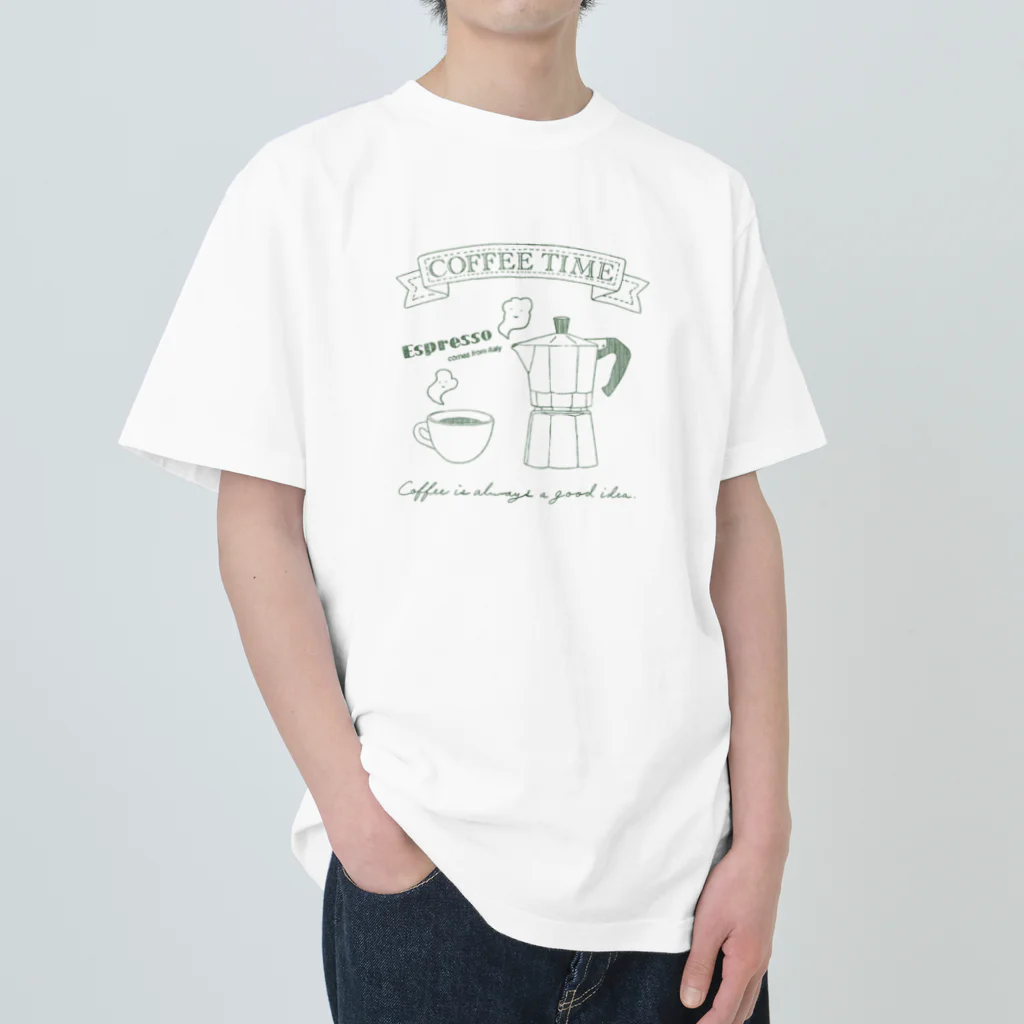 kiki25のコーヒータイム(エスプレッソ)グリーン Heavyweight T-Shirt