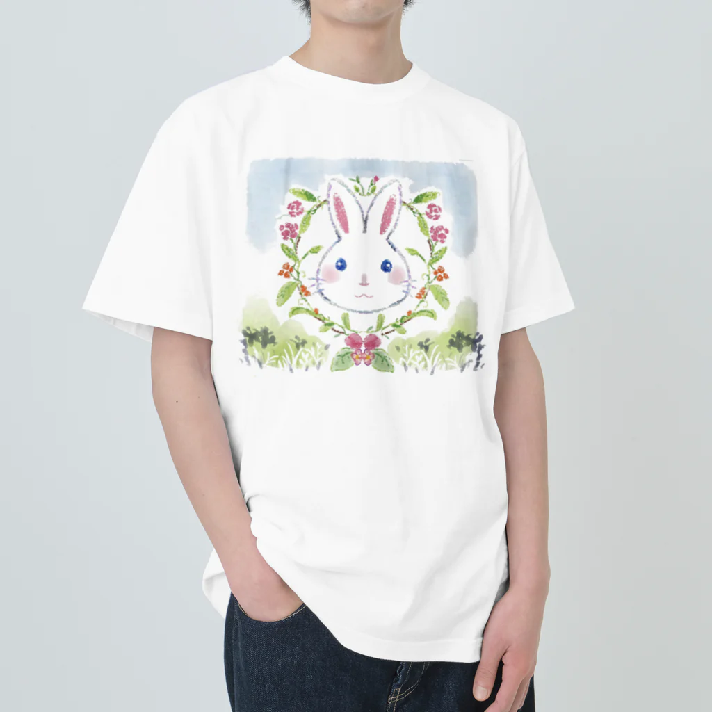 maromagaのほわほわウサギさん Heavyweight T-Shirt