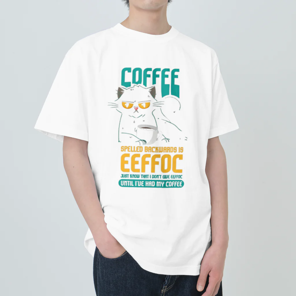 Samezineの猫のコーヒーの面白い名言 Heavyweight T-Shirt