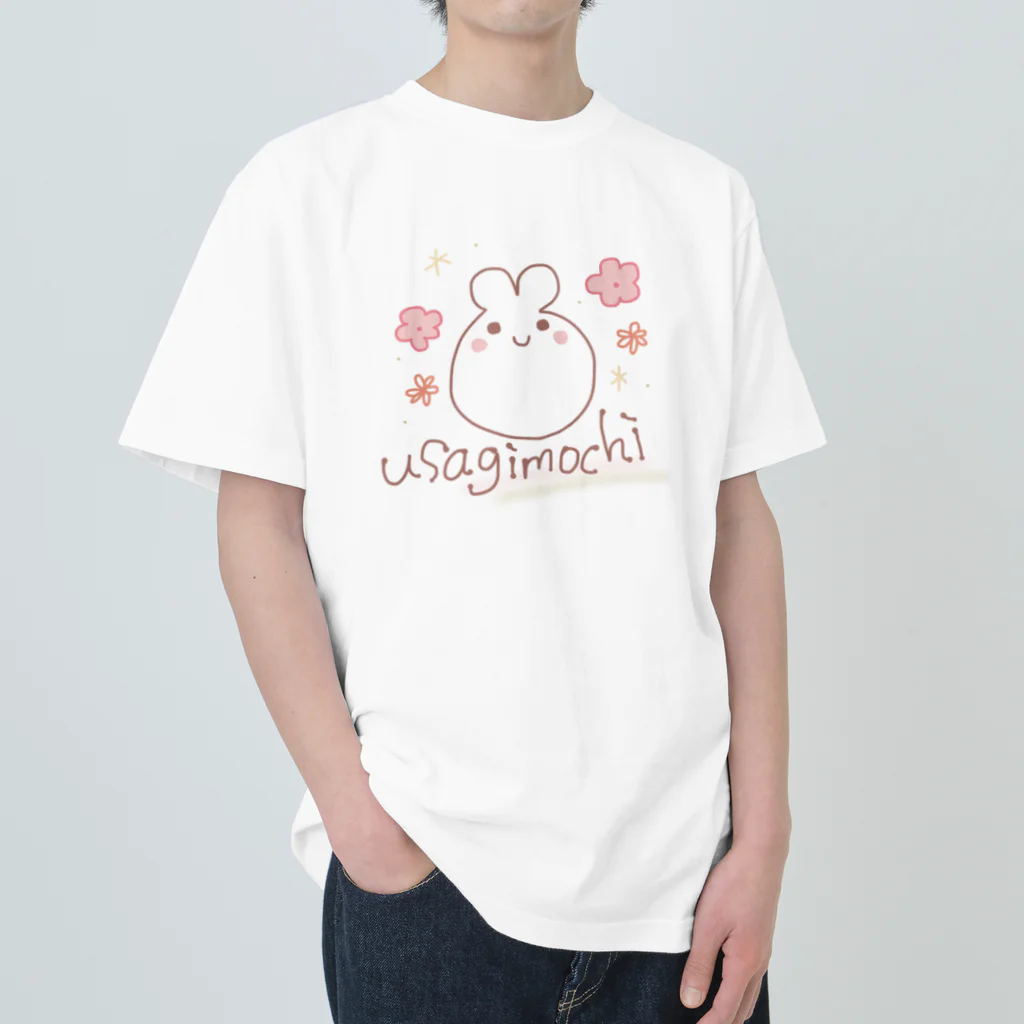 ♬もこもこほわほわeimyのおみせ♡のusagimochi Heavyweight T-Shirt