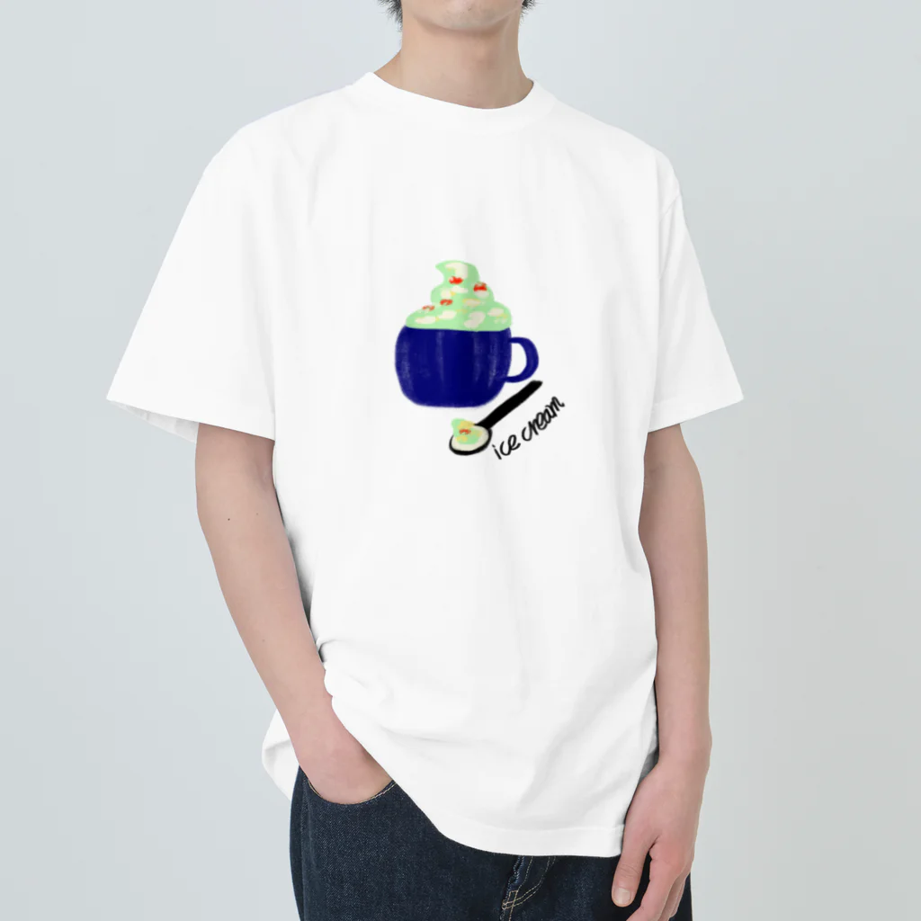 みにゆん　ねこのice cream ヘビーウェイトTシャツ