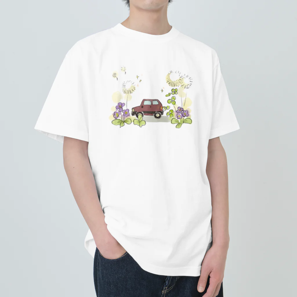 pandaticsの春とくるま Heavyweight T-Shirt