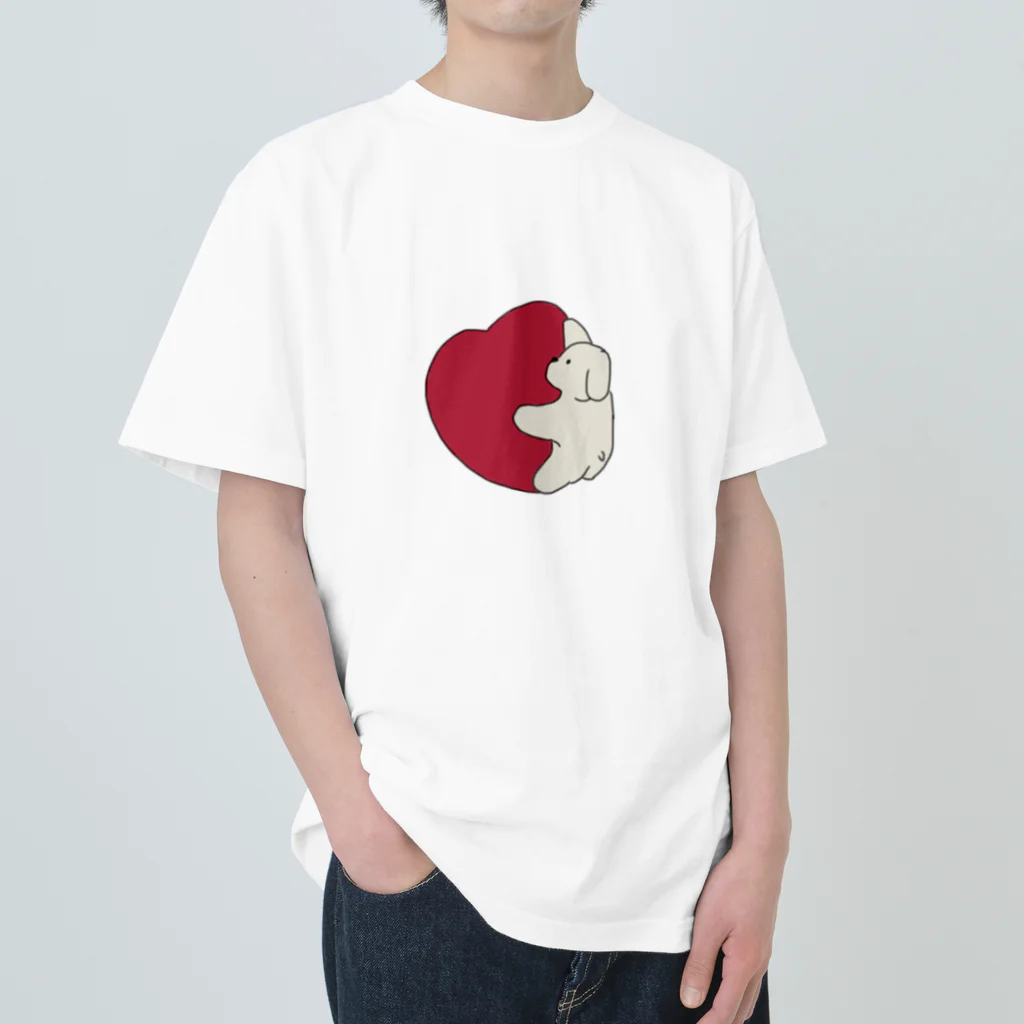 みにゆん　ねこのA loving puppy Heavyweight T-Shirt