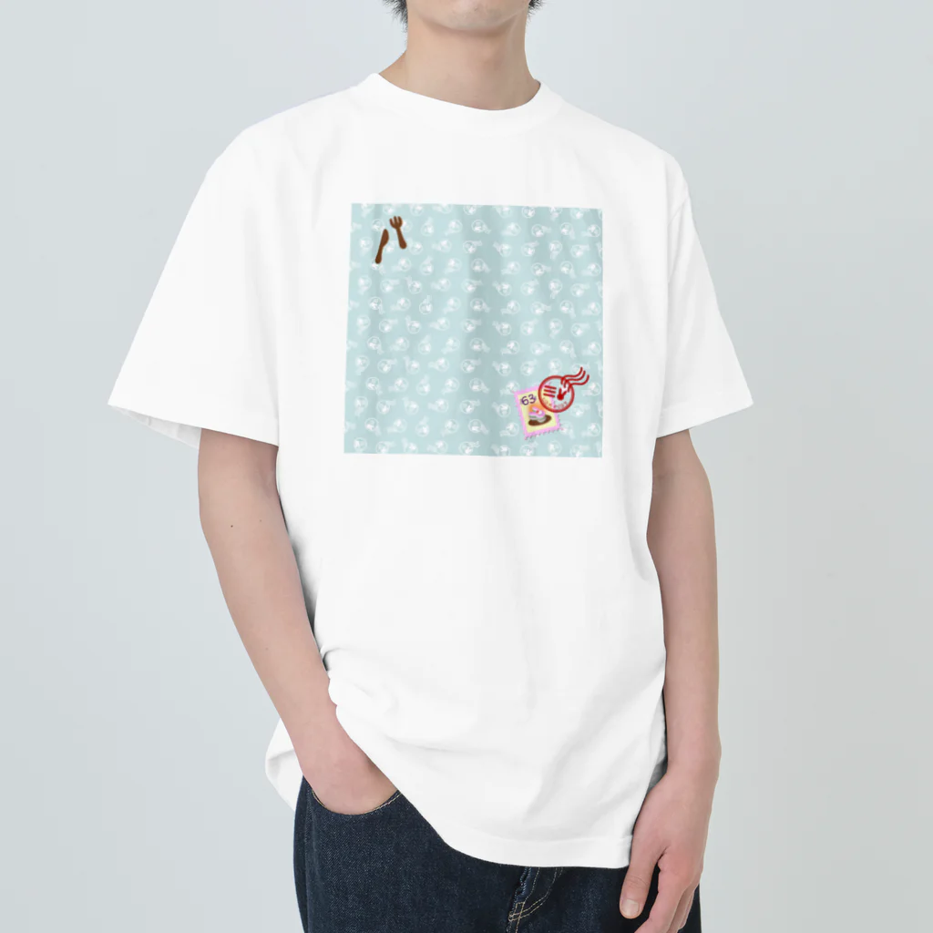 Rabbitflowerのうさ切手 ヘビーウェイトTシャツ