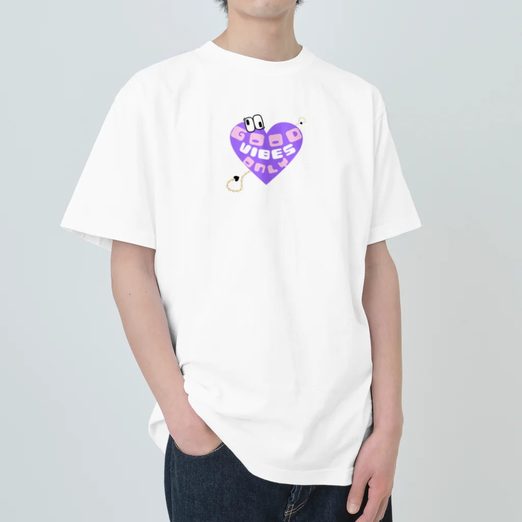 Butterfly 7のGOOD VIBES ONLY 紫 ヘビーウェイトTシャツ