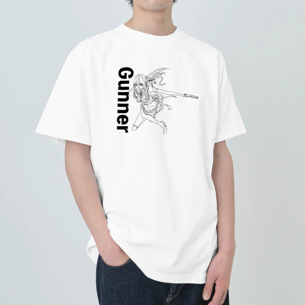 chicodeza by suzuriのGunner メイド ヘビーウェイトTシャツ