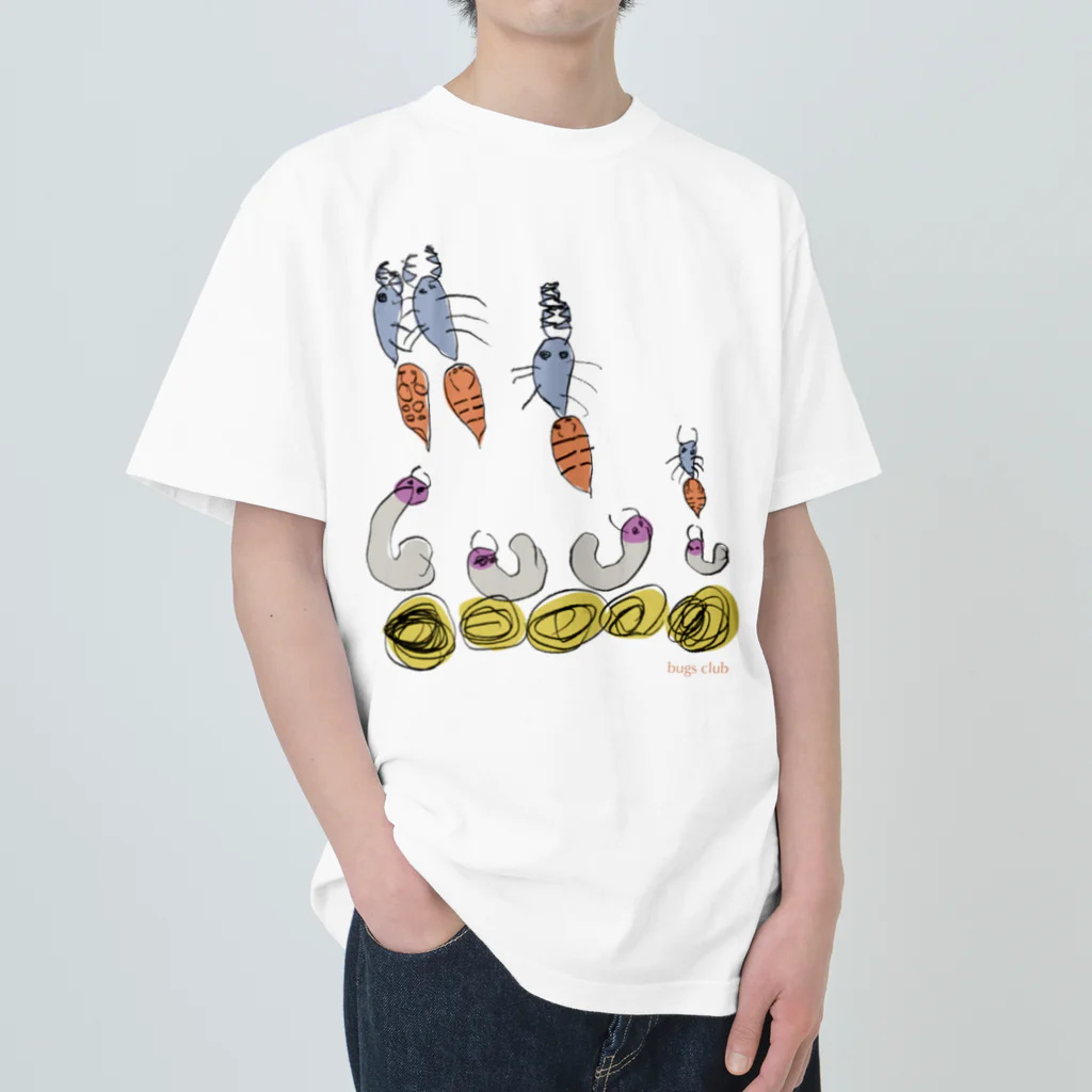 bugs club shopのコクワガタ　卵・幼虫・さなぎ・成虫 Heavyweight T-Shirt