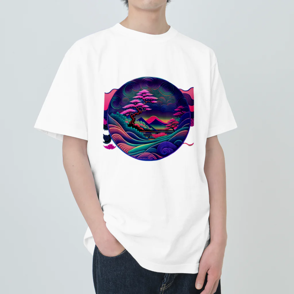 マッケンデジタルワールドの【lofiアート】浮世絵パンクシティ ヘビーウェイトTシャツ