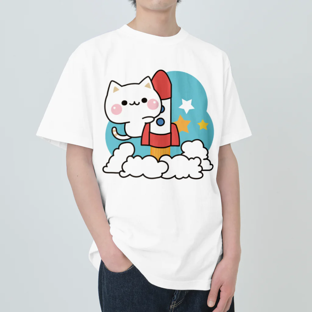 DECORの気づかいのできるネコ　ロケットver. Heavyweight T-Shirt