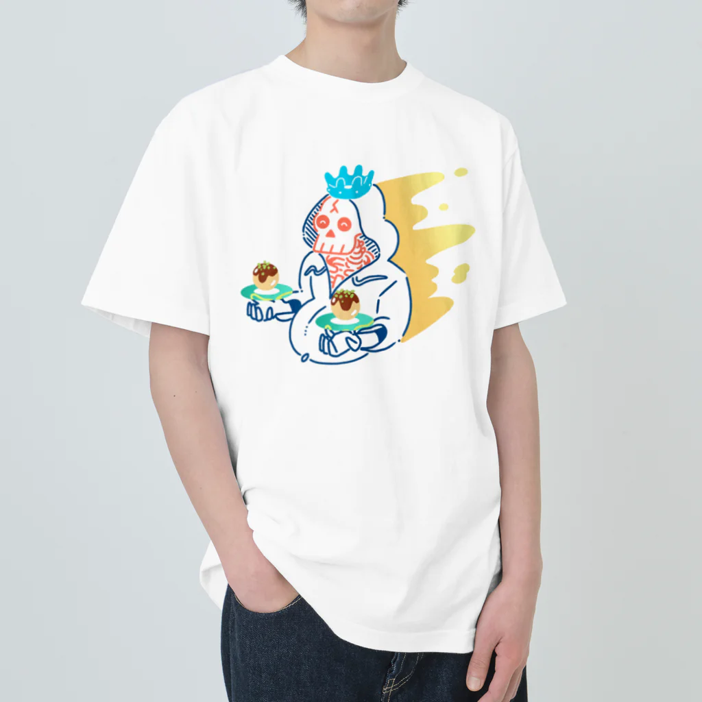 KEITA MIZUTANIのたこ焼きを運ぶドクロ Heavyweight T-Shirt