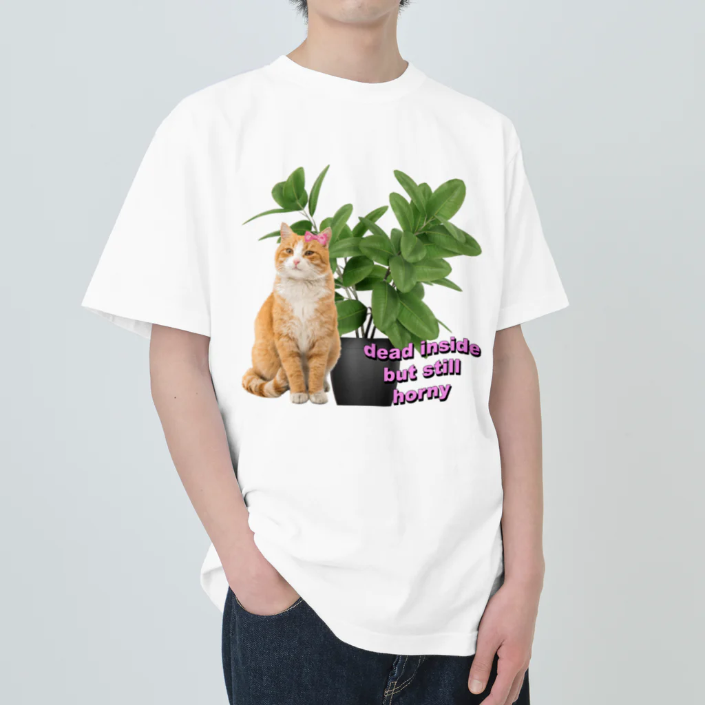 𝙈𝙊𝙈𝙊'𝙨 𝙎𝙝𝙤𝙥の植物とねこ_02 Heavyweight T-Shirt