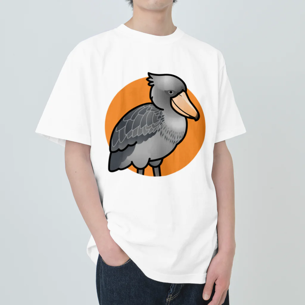 Cody the LovebirdのChubby Bird ハシビロコウ ヘビーウェイトTシャツ