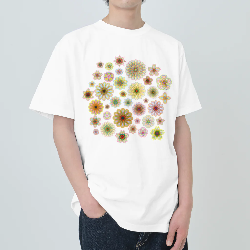 kimchinのやさしい色合いの花柄 Heavyweight T-Shirt