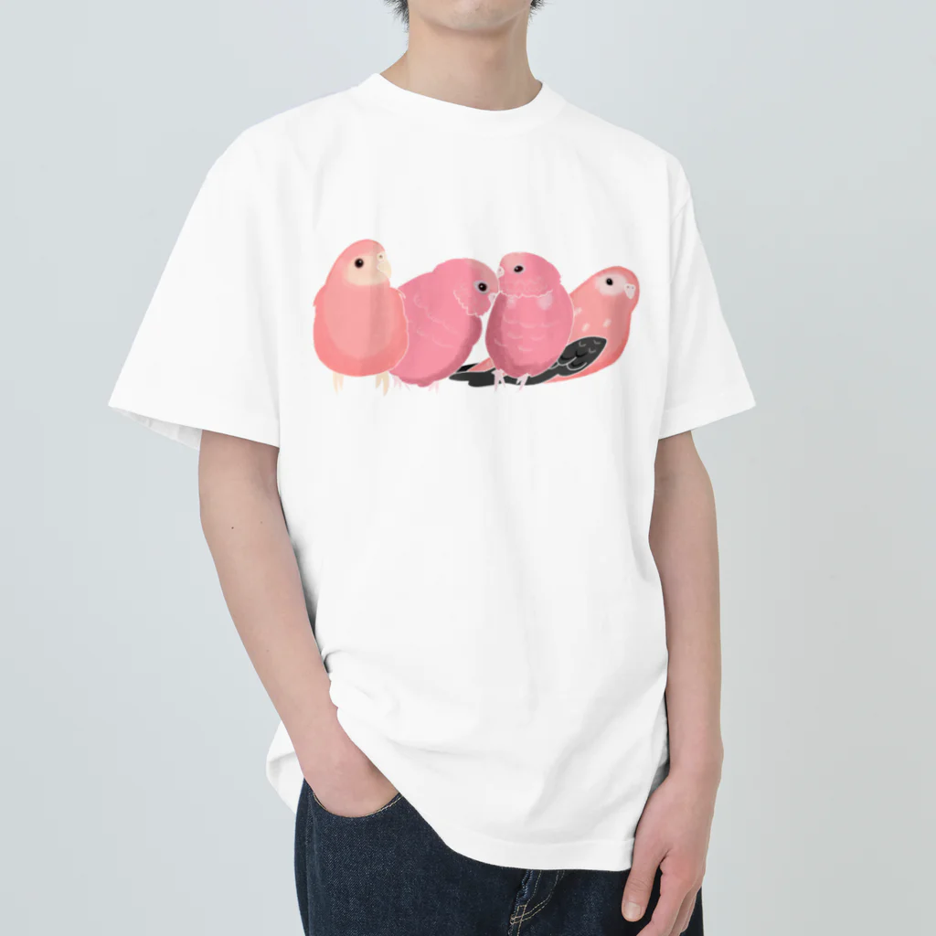 masumi maedaの寄り添う　アキクサインコ Heavyweight T-Shirt